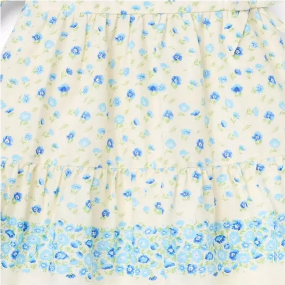 Brand New Janie & Jack Girls Yellow Ditsy Floral Wrap Dress, Size 5, NWT - Picture 3 of 4